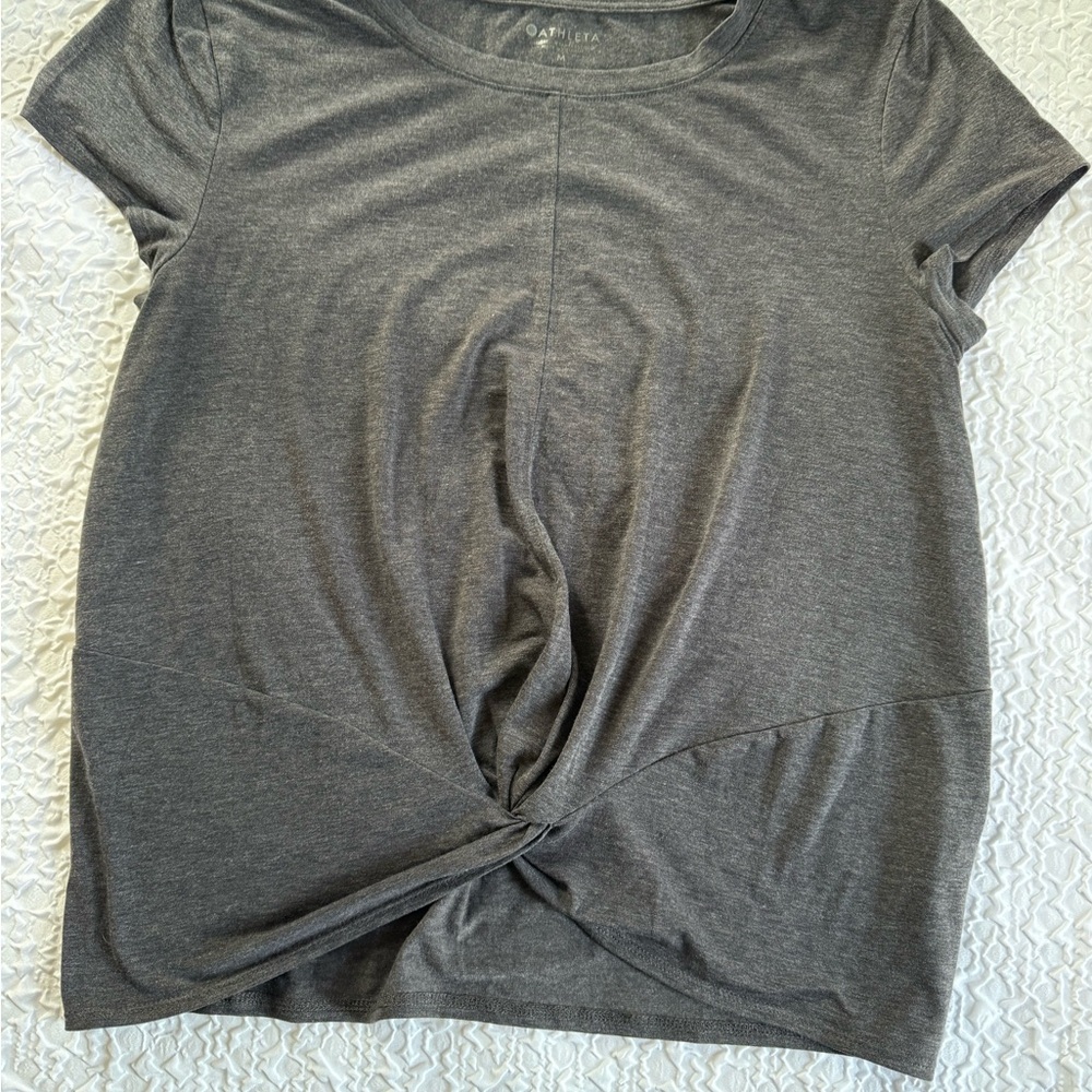 Apt. 9 Gray Tie Front Short Sleeve T-Shirt